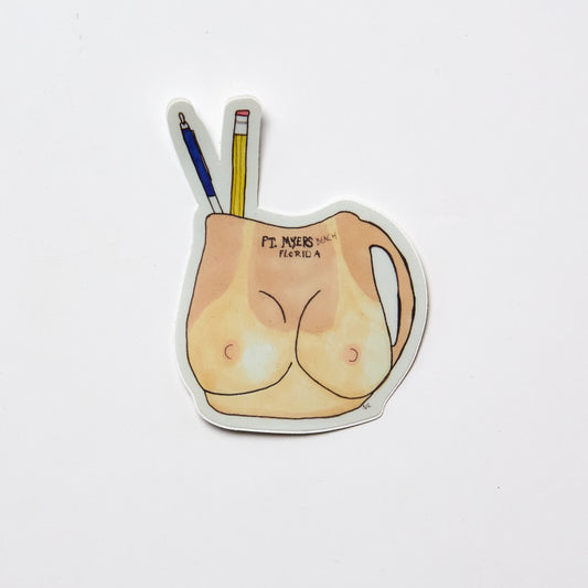 FT Myers Boob Mug - Sticker