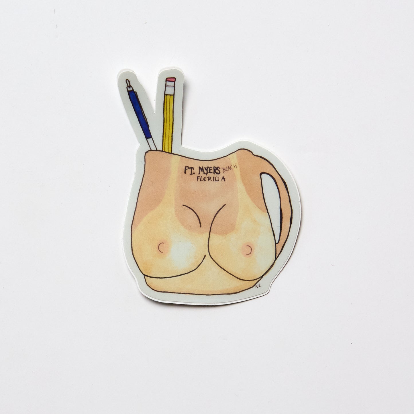 FT Myers Boob Mug - Sticker