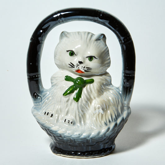 Cat in Basket - Figurine