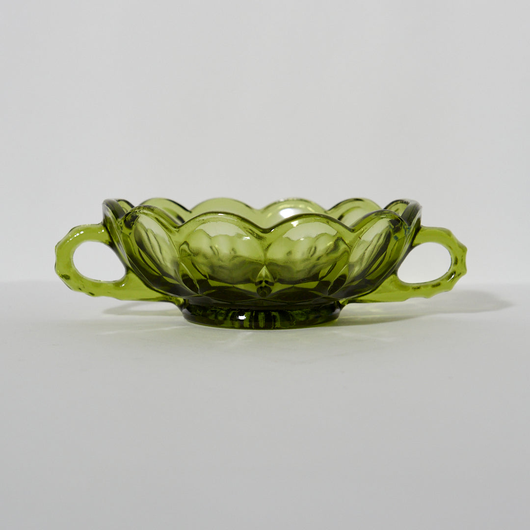 Green Glass - Shallow Bowl