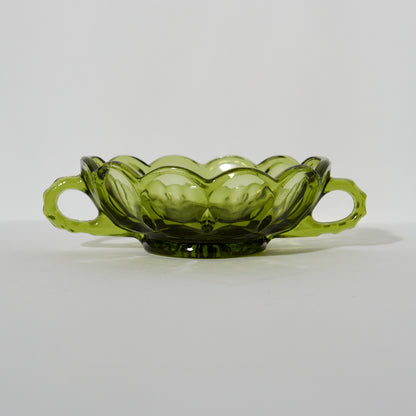 Green Glass - Shallow Bowl